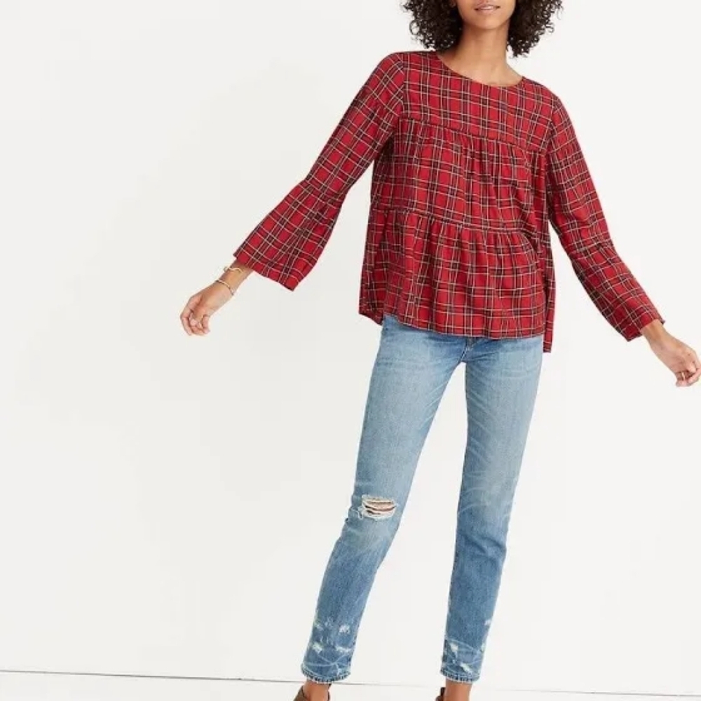 Madewell tiered peasant blouse